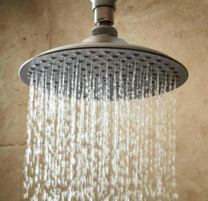 Round ceiling mounted shower head